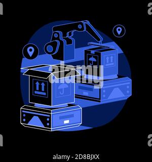 Warehouse Robotization abstrakte Konzept Vektor Illustration. Stock Vektor