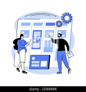 Kanban Board abstrakte Konzept Vektor-Illustration. Stock Vektor