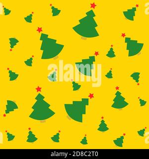 weihnachtliche nahtlose Muster mit minimalistischen niedlichen Hand gezeichnet Silvester Elemente in traditionellen festlichen rot-grünen Gold Farben. Endlose Illustration für die Verpackung Verpackung Geschenkkarten Geschenkschachteln Stock Vektor