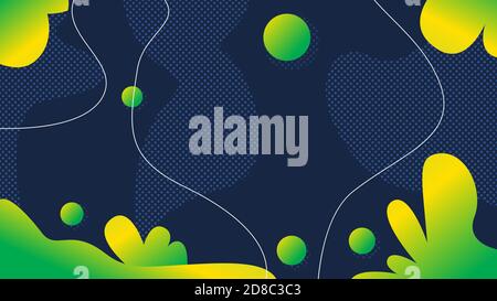 Abstraktes modernes grafisches Element. Dynamische farbige Formen und Wellen. Gradient abstraktes Banner mit fließenden flüssigen Formen. Vorlage für das Design von Stockfoto