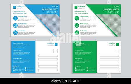 Postkarte Design Vektor-Vorlage, Set Template Design Für Social Media, Web Banner, Hintergrund, Präsentation, Broschüre Und Buch Cover Layout. Stock Vektor