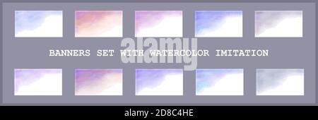 vektor Aquarell Flecken Imitation von Aquarell, eine Reihe von hellen mehrfarbigen Hintergründen für Visitenkarten Plakate Banner Bürodruck Stock Vektor