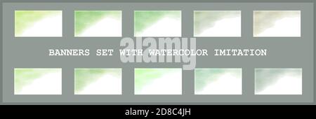 Bunte Aquarell-Spots Vektor Imitation von Aquarell, eine Reihe von hellen mehrfarbigen Hintergründen für Visitenkarten Plakate Banner Bürodruck Stock Vektor