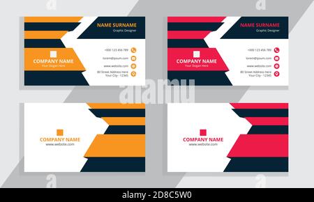 Kreative und saubere doppelseitige Visitenkarten-Vorlage. Vektor-Illustration Mit Flachem Design. Stock Vektor