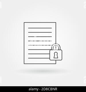 Datenblatt Sicherheit einzelnes isoliertes Symbol mit moderner Linie oder Umrissstil Stock Vektor