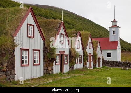 Torfhäuser Laufas, Island Stockfoto