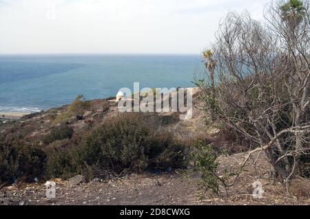 Haifa, הכרמל, Berg Karmel, חיפה, Hajfa, حيفا, Israel, Izrael, ישראל; die Kapelle der Heiligen Familie; der Hang des Berges Karmel am Mittelmeer. Stockfoto