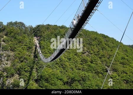 Geierlay - Hängebrücke in Westdeutschland Stockfoto