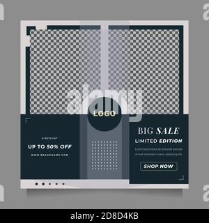 Social Media Post Vorlage Promotion Marke Mode. Social Media Banner für digitales Marketing. Kreatives und modernes Design mit Kameraführung Stock Vektor