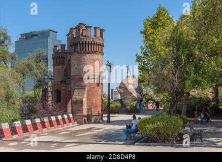 Santa Lucia Hill Park in der Innenstadt von Santiago, Chile Stockfoto