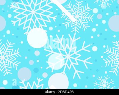 Weihnachten nahtlose Muster Schneeflocken. Winterurlaub Hintergrund mit fallendem Schnee für Grußkarten und Poster. Weihnachtsschnee. Vektor illustrr Stock Vektor