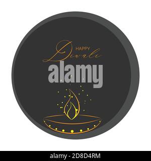 Vektor-Illustration von Diwali Festival Diya Lampe. Happy Diwali Luxus Grußkarten. Festival der Lichter Urlaub Einladungen. Stock Vektor