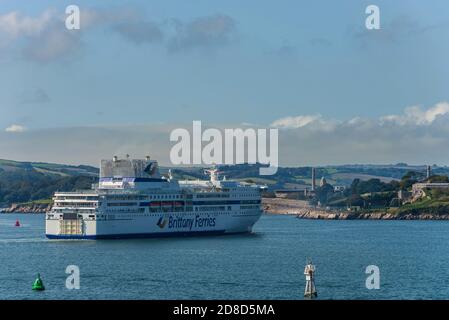 Blick auf Plymouth vom Mount Batten Tower in Devon in England in Europa Stockfoto