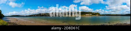 Panorama von Plymouth vom Mount Batten Tower in Devon in England in Europa Stockfoto