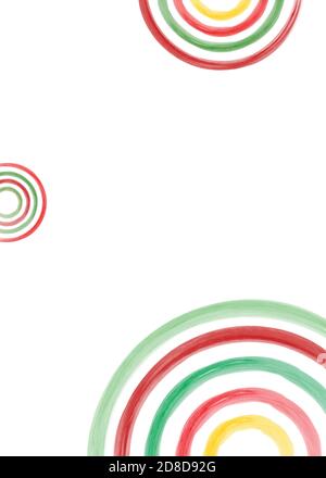 Weihnachten Kreis abstrakt niedlichen Aquarell handbemalter Hintergrund für die Erstellung von Grußkarten. Art minimal Stil Elemente isoliert auf einem weißen Hintergro Stock Vektor