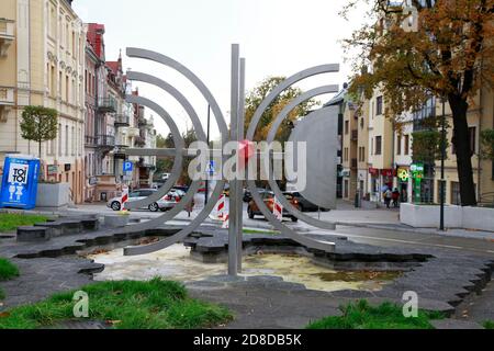 Die neue Jakob-Böhme-Skulptur im Zentrum von Zgorzelec Stockfoto