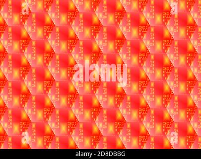 Abstrakter Hintergrund, rot gelb lebendige Gradienten, geometrische horizontale moderne dekorative Muster Stockfoto