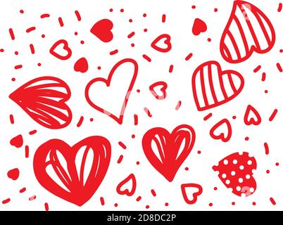 Herz Design Elemente Set für Valentinstag. Stock Vektor