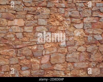 Alte Ton Stein Wand Hintergrund, Textur Stockfoto