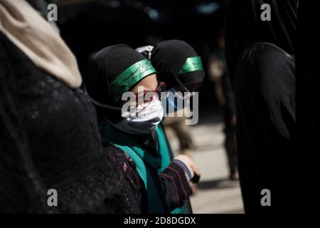 Fotos zeigen die Zeremonie des Hussein-Todes in Damaskus 2020 Stockfoto