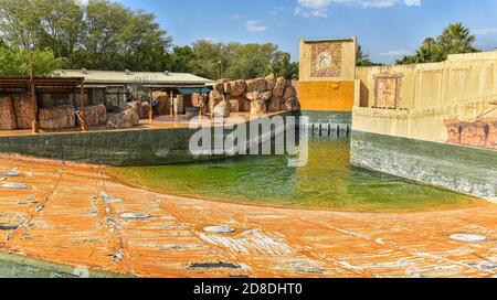 Eine Landschaft im Pretoria Zoo, der als einer der größten Zoos der Welt gilt, Gauteng, Südafrika Stockfoto