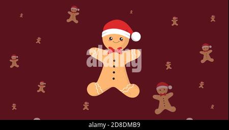 Cute Lebkuchen Mann Vektor-Illustration für Weihnachten Stock Vektor