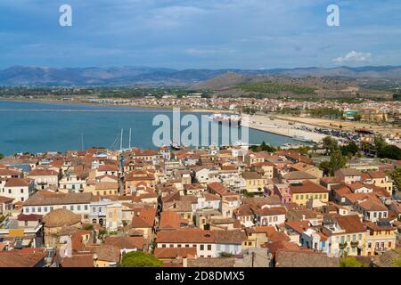 Nafplio eine hübsche Hafenstadt auf dem Peloponnes, Griechenland Es war die Hauptstadt der ersten hellenischen Republik und des Königreichs Griechenland Stockfoto