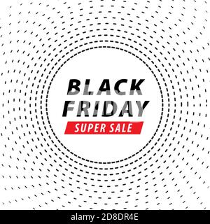 Black friday super Sale Banner mit abstrakten Vortex Hintergrund. Vorlage für Social Media-Post-Design. Vektorgrafik. Stock Vektor