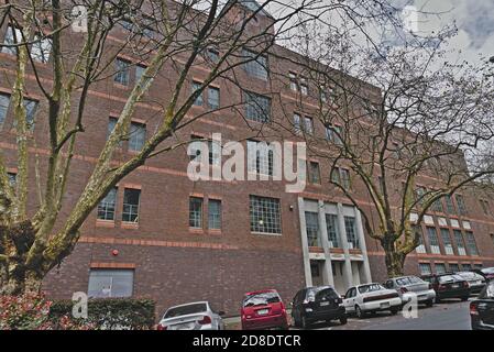 AUCKLAND, NEUSEELAND - 13. Aug 2019: Blick auf Auckland High Court von der Parliament Street Stockfoto