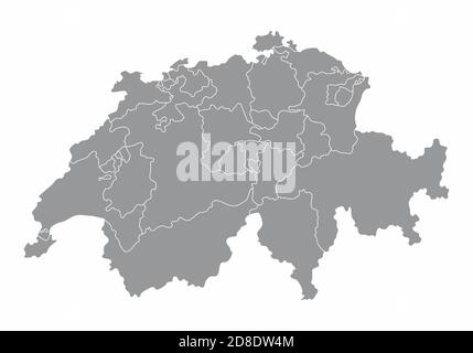 Schweiz Kantone Karte Stock Vektor