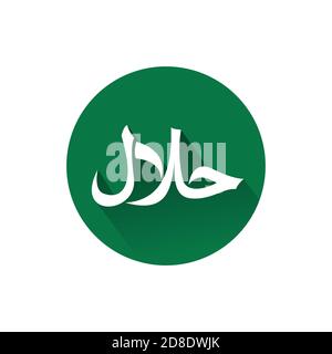Grüne Farbe halal mit Schatten Design Vektor Illustration Stock Vektor