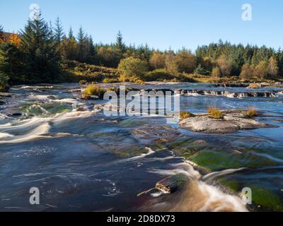 Otter Pools im Herbst, River Dee, Galloway Forest, Dumfries & Galloway, Schottland Stockfoto