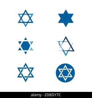 Star David Vektor Symbol Design Illustration Vorlage Stock Vektor