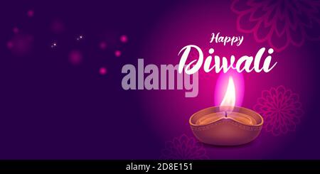 Happy diwali schönes dekoratives Bannerdesign Stock Vektor