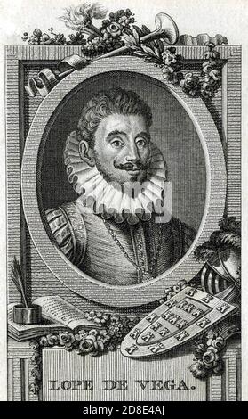 LOPE de VEGA (1562-1635) Spanischer Dramatiker, Dichter und Schriftsteller Stockfoto