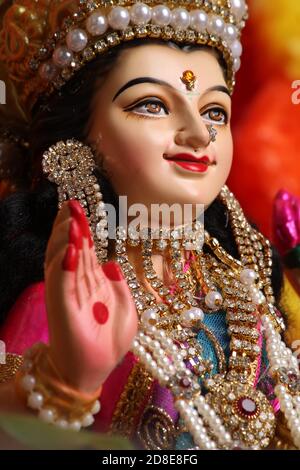 Lakshmi pujan - Göttin laxmi Idol Stockfoto