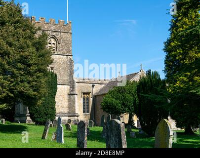 Die Kirche St. Michael's and All Angels Church, Guiting Power, Gloucestershire, England Stockfoto