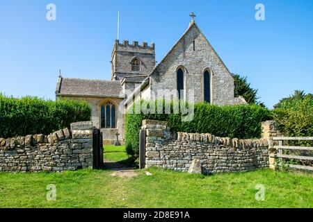 Die Kirche St. Michael's and All Angels Church, Guiting Power, Gloucestershire, England Stockfoto