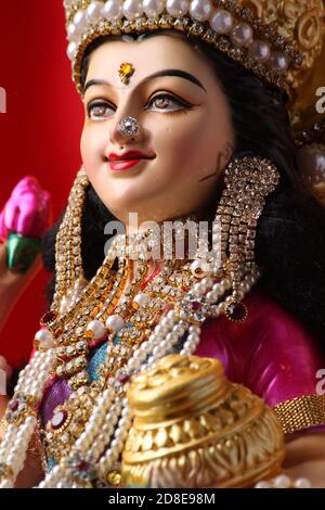 Lakshmi pujan - Göttin laxmi Idol Stockfoto