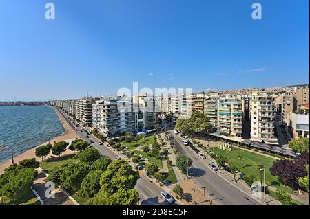 Blick vom Weißen Turm auf Thessaloniki Stockfoto