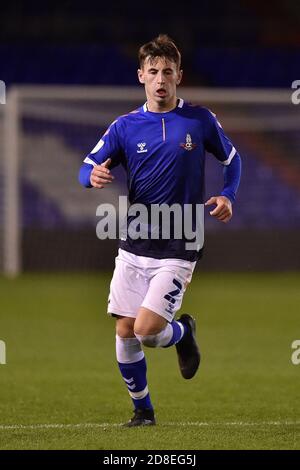 Oldham, Großbritannien. Oktober 2020. OLDHAM, GROSSBRITANNIEN. 28. OKTOBER Oldham Athletic's während des FA Youth Cup Spiels zwischen Oldham Athletic und FC United of Manchester im Boundary Park, Oldham am Mittwoch 28. Oktober 2020. (Kredit: Eddie Garvey, Mi News) Kredit: MI Nachrichten & Sport /Alamy Live Nachrichten Stockfoto