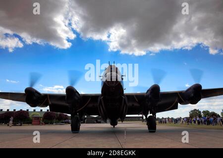 The Just Jane Lancaster Bomber, Lincolnshire Aviation Heritage Centre, East Kirby Airfield, England Stockfoto