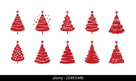 Weihnachtsbaum Symbol Set. Vektorgrafik Urlaubskonzept Stock Vektor