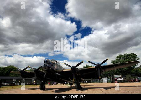 The Just Jane Lancaster Bomber, Lincolnshire Aviation Heritage Centre, East Kirby Airfield, England Stockfoto