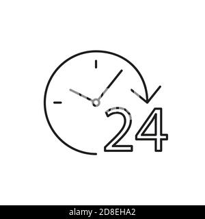 Rund um die Uhr Icon-Element des E-Commerce Icon für mobiles Konzept und Web-Apps. Dünne Linie rund um die Uhr Symbol kann für Web und mobile verwendet werden Stock Vektor