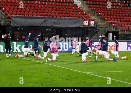 Alkmaar, Niederlande. Okt. 2020. ALKMAAR, 29-10-2020, AFAS Stadion, Niederländischer Fußball, Europa League, Saison 2020/2021. Aufwärmen Rijeka während des Spiels AZ gegen Rijeka Credit: Pro Shots/Alamy Live News Stockfoto