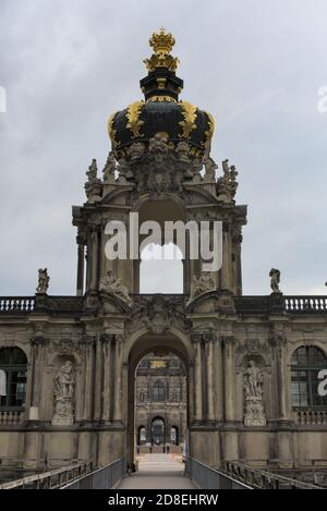 Kronentor am Zwinger, Dresden, Sachsen Stockfoto