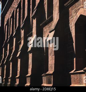 Außenwand, College Row, Wesleyan University, Middletown, Connecticut, USA Stockfoto