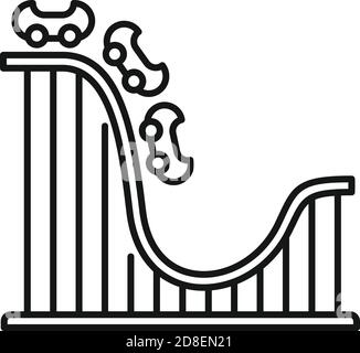 Achterbahn Park Symbol, skizzieren Stil Stock Vektor