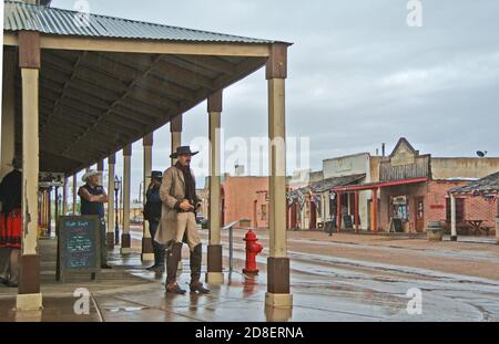 Cowboy-Schauspieler feiern die wyatt Earp Days im historischen Grabstein Arizona Stockfoto